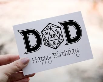 Dungeons and Dragons Dad Birthday Card, Card for Dad, Daddy Birthday Card, Card 