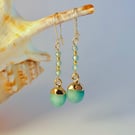 Teal Mountain Jade & Apatite Earrings, Birthday, Anniversary, Gifts For Her