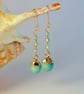Teal Mountain Jade & Apatite Earrings, Birthday, Anniversary, Gifts For Her