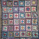 Crochet Granny Squares Baby or Lap Blanket, pastel colours,