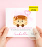 Personalised Girls Birthday Card Cute Pancake Cake Card Custom Age & Name