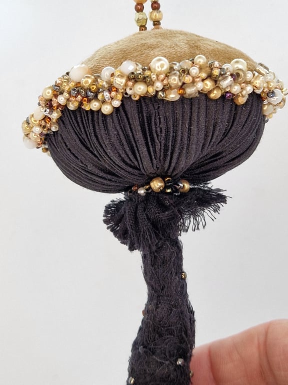 Textile Art Mushroom hanging sculpture 