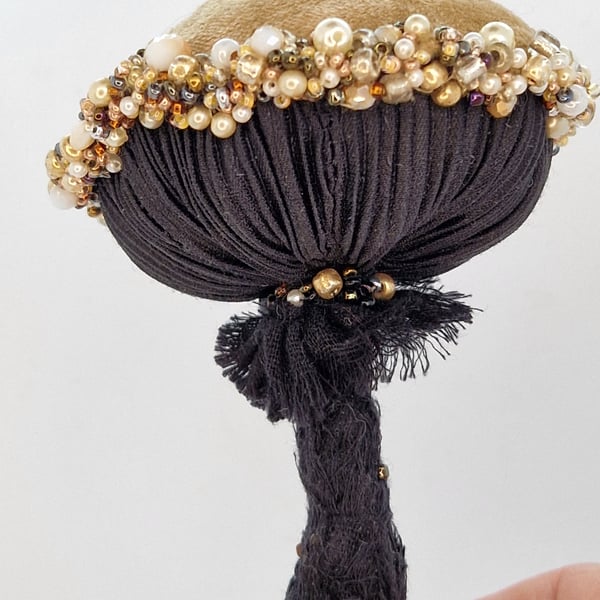 Textile Art Mushroom hanging sculpture 