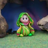 Tiny Garden Gnome 'Betha' 1.5" OOAK Sculpt by Ann Galvin