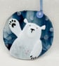 Fused Glass Polar Bear Decoration