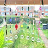 GREEN Gold suncatchers with crystals gems glass and upcycled plastic beads. 