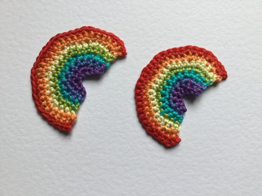 Crochet Rainbow Appliques Embellishments