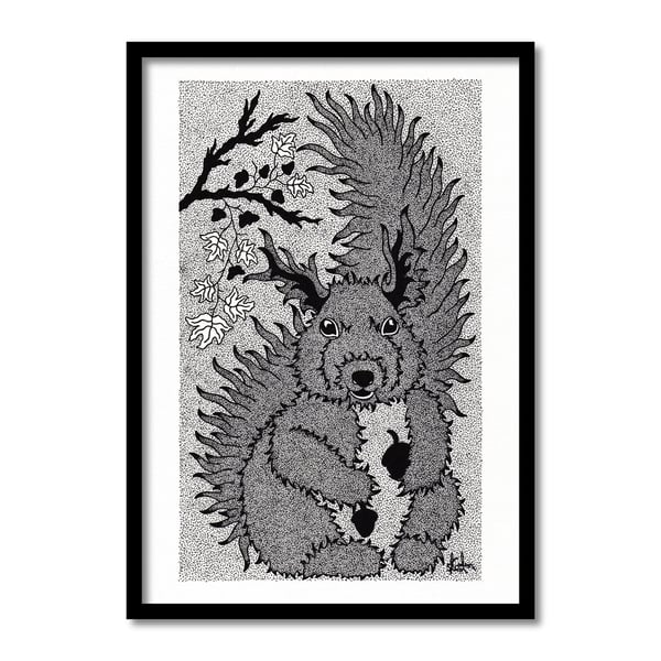 Squirrel Original Art Pen And Ink Drawing
