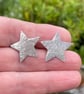 Large sterling silver star stud earrings - Image 2
