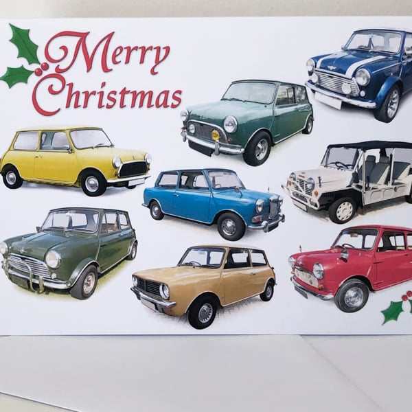 Mini Classic Cars - Christmas Cards for the British Car fan