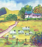 Visiters, At Hillside Cottage, Brecon, Original Watercolour in 14 x 11'' Mount - Image 2