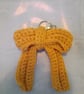 Handmade Crochet Bow Bag Charm & Cottage core Keyring - Image 5