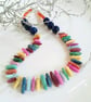 Designer Multicoloured Agate Silver Plated Necklace  - Image 4