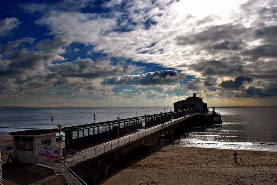 Bournemouth Pier And Beach Dorset England UK 18"X12" Print
