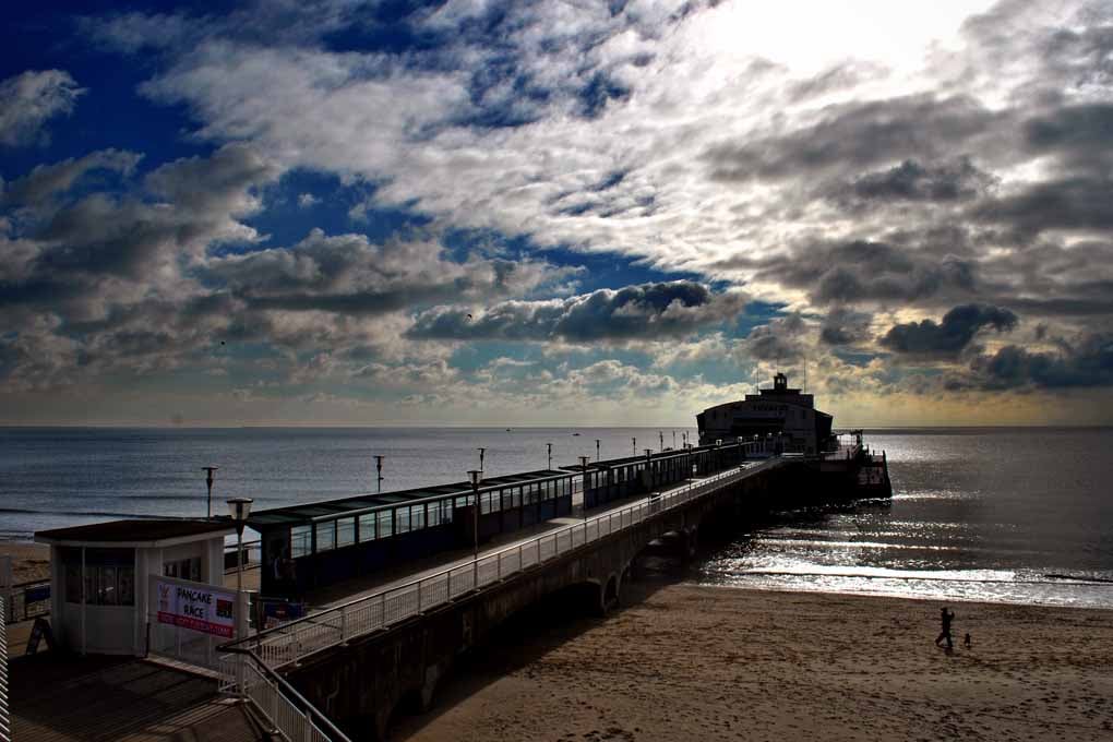 Bournemouth Pier And Beach Dorset England UK 18"X12" Print