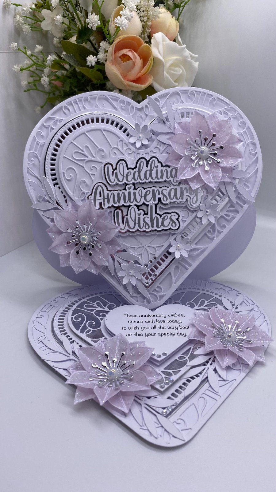 New Personalised - Luxury Boxed Wedding anniversary heart shaped card