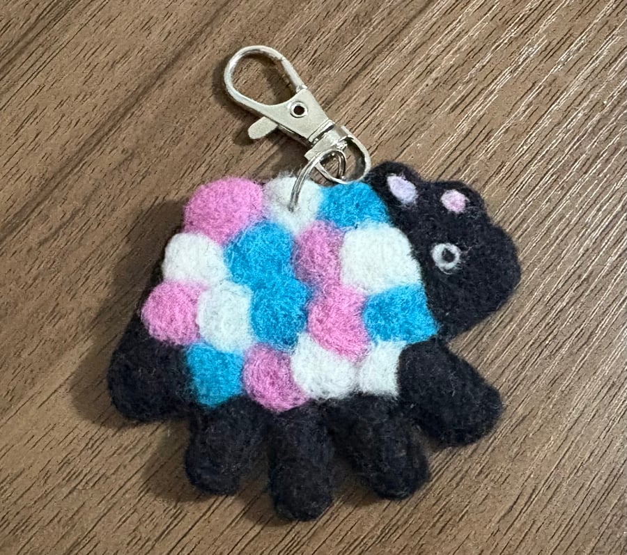 Needle Felted Sheep Keyring
