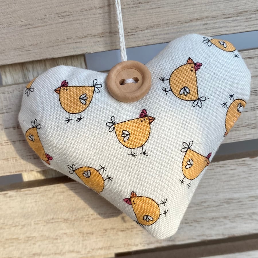 SALE ITEM - EASTER CHICK HEART - yellow and white