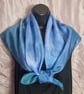 Beautiful Blues Large Square Silk Scarf Hand-Dyed - Image 3