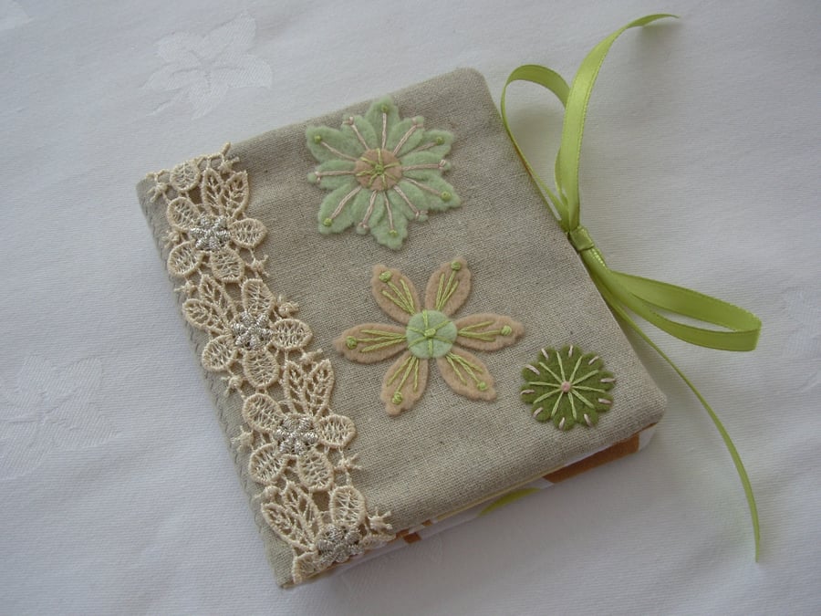 Sewing Needle Case with Applique Flowers