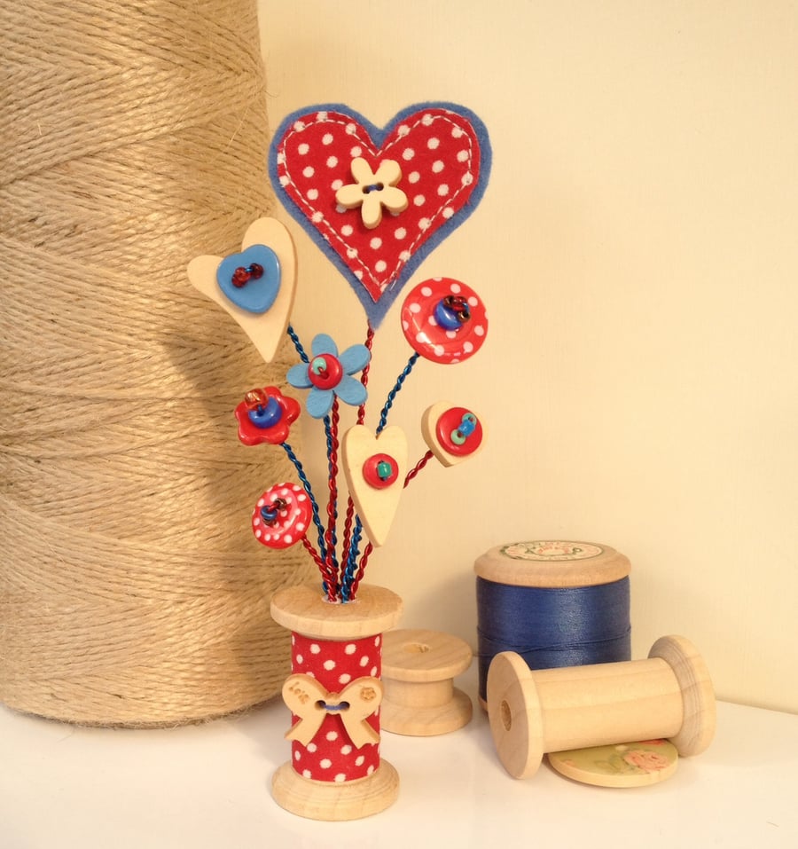 Button Bobbin Posy