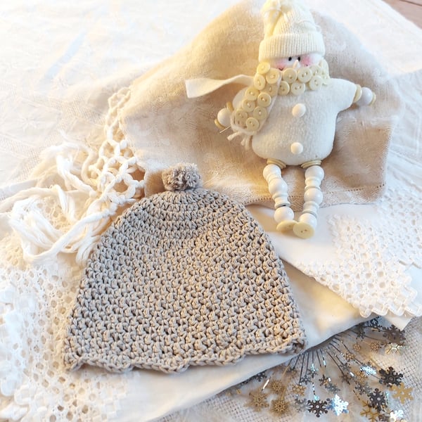 Organic Baby Hat, certified cotton, Christmas gift, newborn up to 6 months