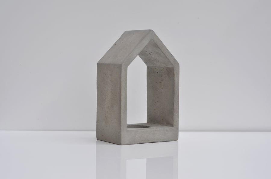 Concrete Light Holder House Brutalistic Tealight Holder Beton Candle Holder Ceme