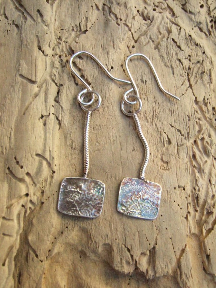 Reticulated Sterling Silver Earrings