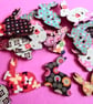 10 x Rabbit Shape Wood Patterned Buttons  2 holes - Image 1