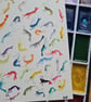 Original hand painted watercolour silly tiny shrimp art - Image 4