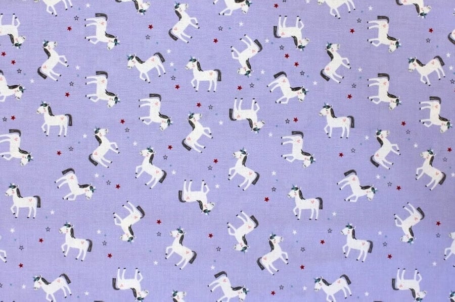 Fat Quarter Princess Dreams Unicorns On Purple 100% Cotton Quilting Fabric