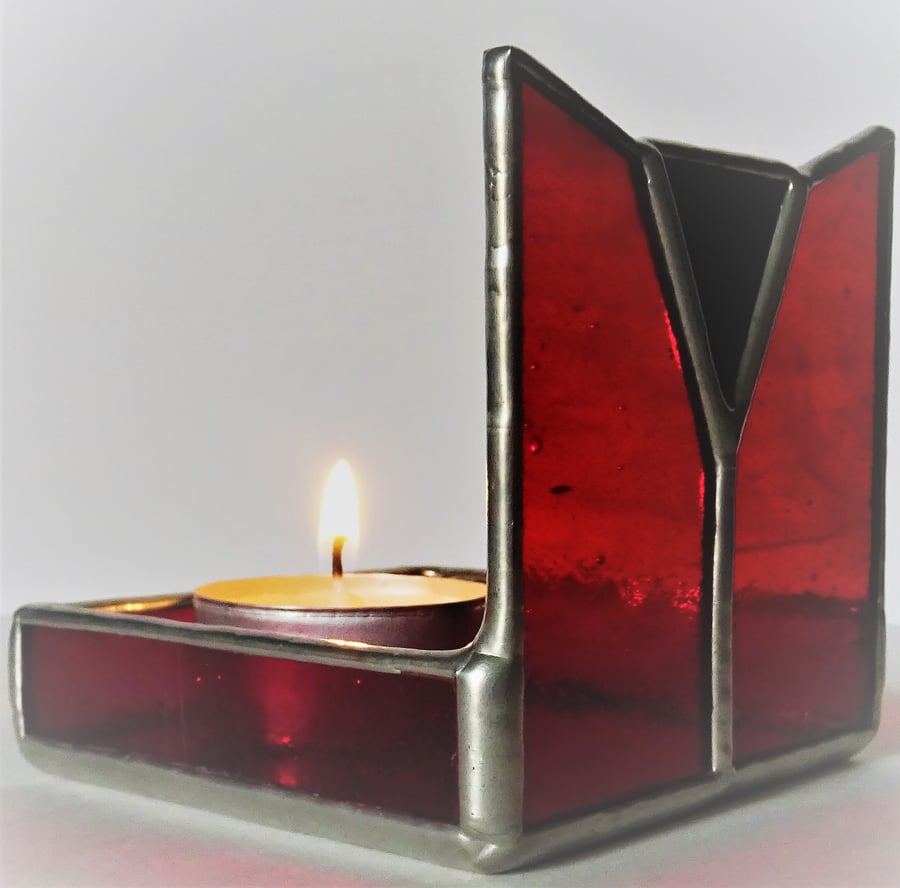 STAINED GLASS TEA LIGHT HOLDER Folksy