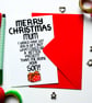 Funny Christmas Card From Son for Mum, Cheeky Christmas Card For Mum - Image 4