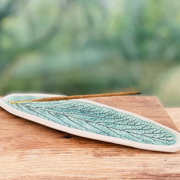 Ceramic Incense Stick Holder - Vibernum Leaf