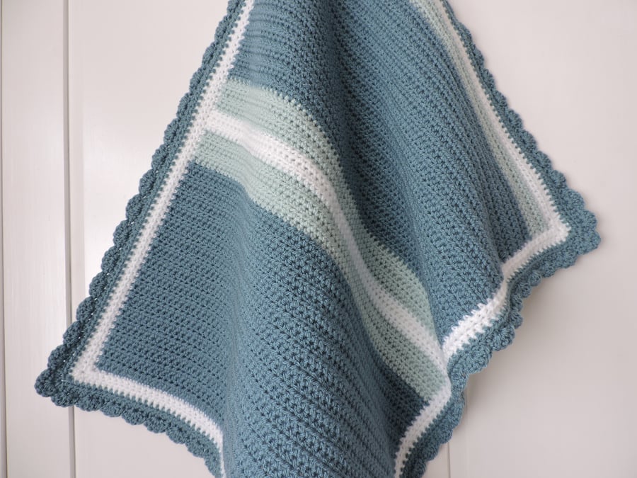 SALE  Crochet Small Blanket, Pram Blanket, Crib Blanket,  Pet Blanket
