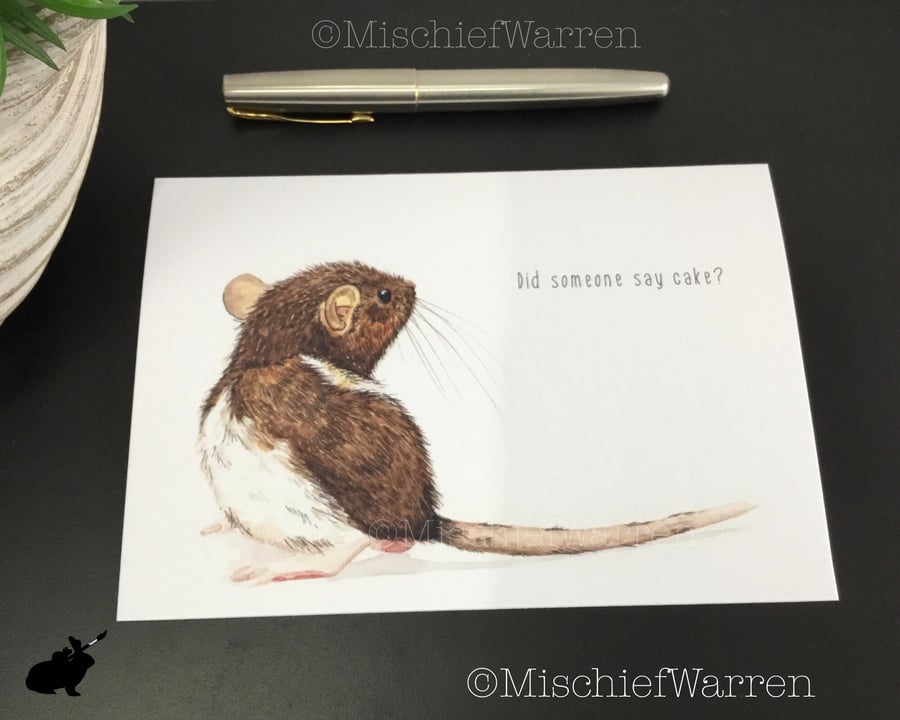 Pet rat card. Blank or personalised fancy rat card for any occasion.
