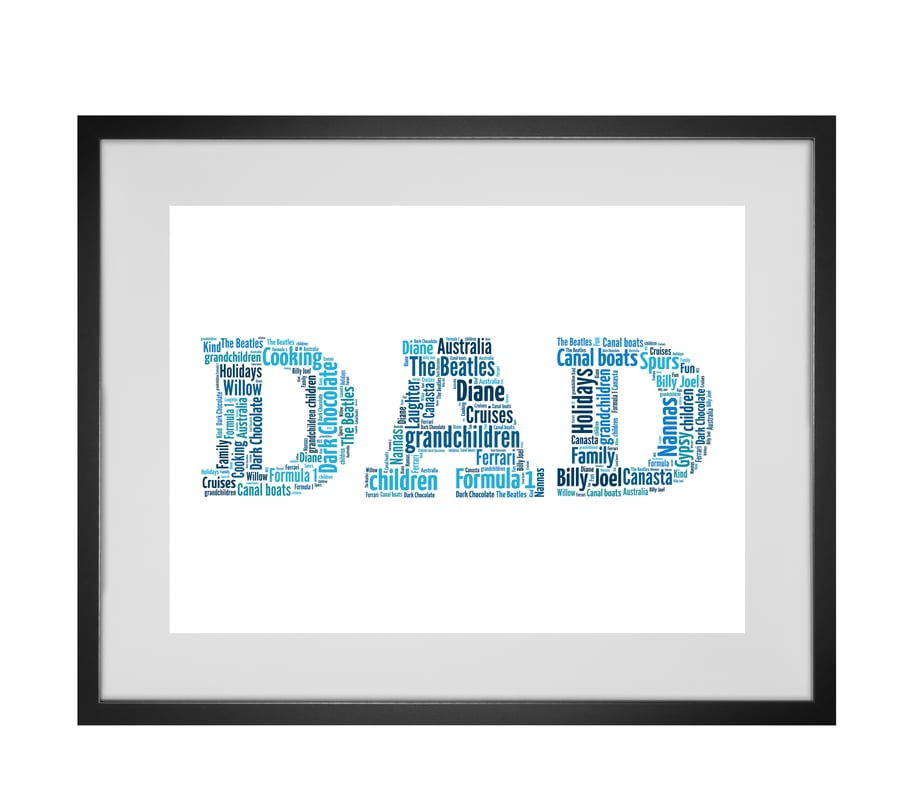 Personalised DAD Design Word Art Gifts  