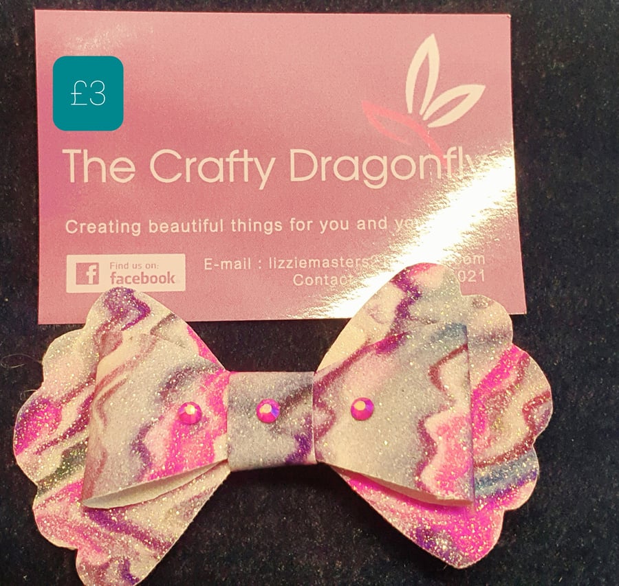 Faux Leather Hair Bow 