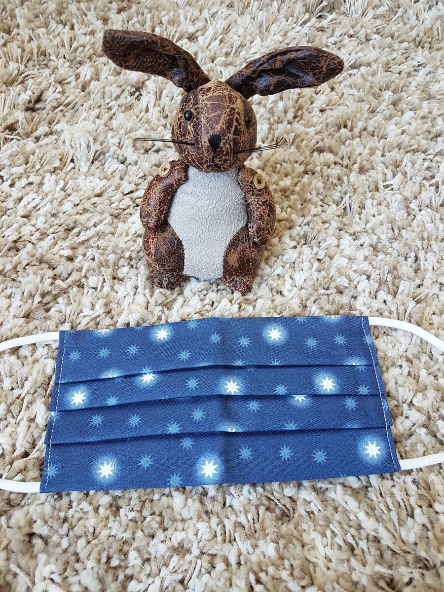 Adult face covering – Navy Twinkly Stars print