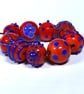 Handmade orange and blue lamp work glass beads - Image 1