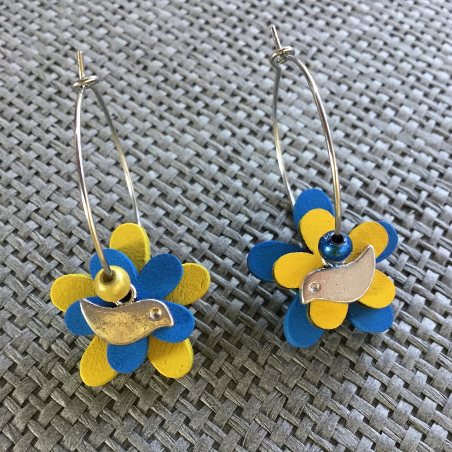 “Bluebird” flower earrings