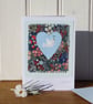 Peace and Joy, hand-stitched embroidery on Christmas card, a card to keep - Image 1