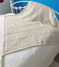 Crocheted Cream Granny Square Blanket in Cream
