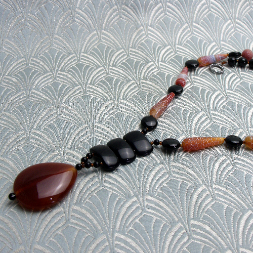 Carnelian Necklace, Carnelian Necklace, Semi-Precious Stone Necklace CC80