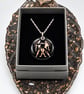 Gemini Fused Glass Pendant with Real Platinum Lustre Symbol
