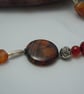 Red Agate necklace with silver plate beads  - Image 3