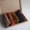 Carded Corriedale wool slivers selection - "amber" letterbox pack