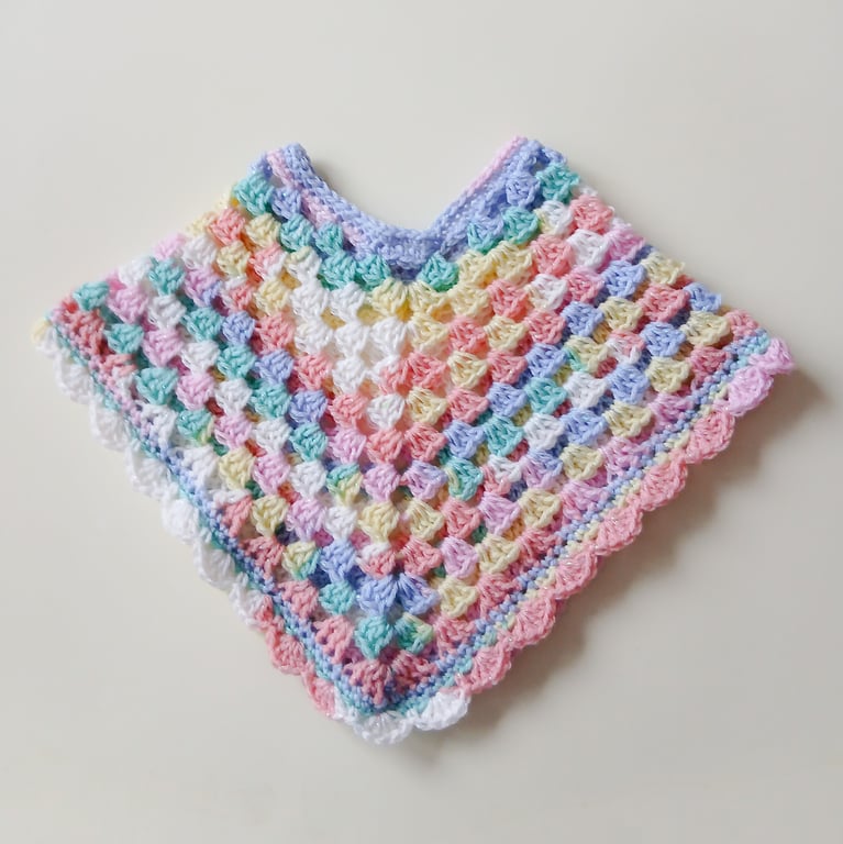 CROCHET PATTERN PDF Twinkle Print Poncho for Baby 
