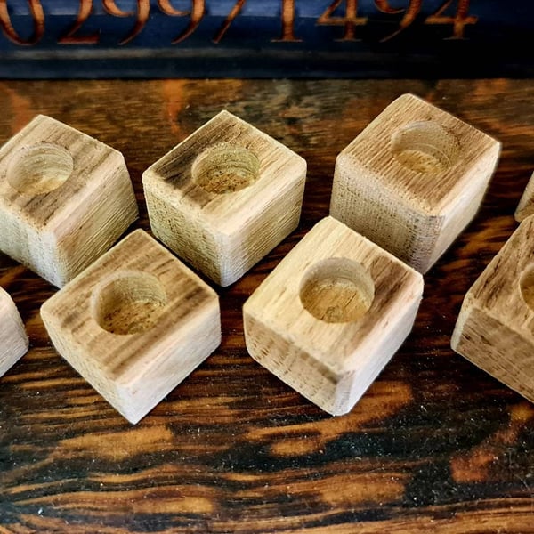 Oak whisky barrel stave ice cubes pack of 8 made to order