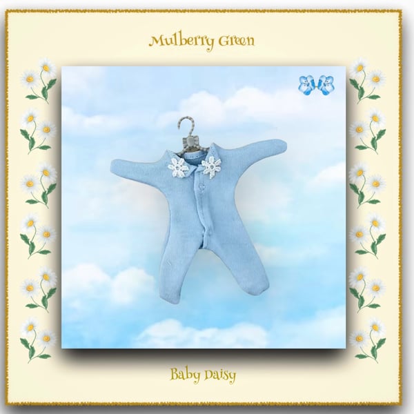 Baby Daisy Pale Blue Sleep Suit